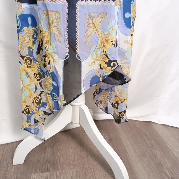 Bold Elements Cut to Curve Halter Maxi Sundress Multicolor Print Size XL - Picture 9 of 14